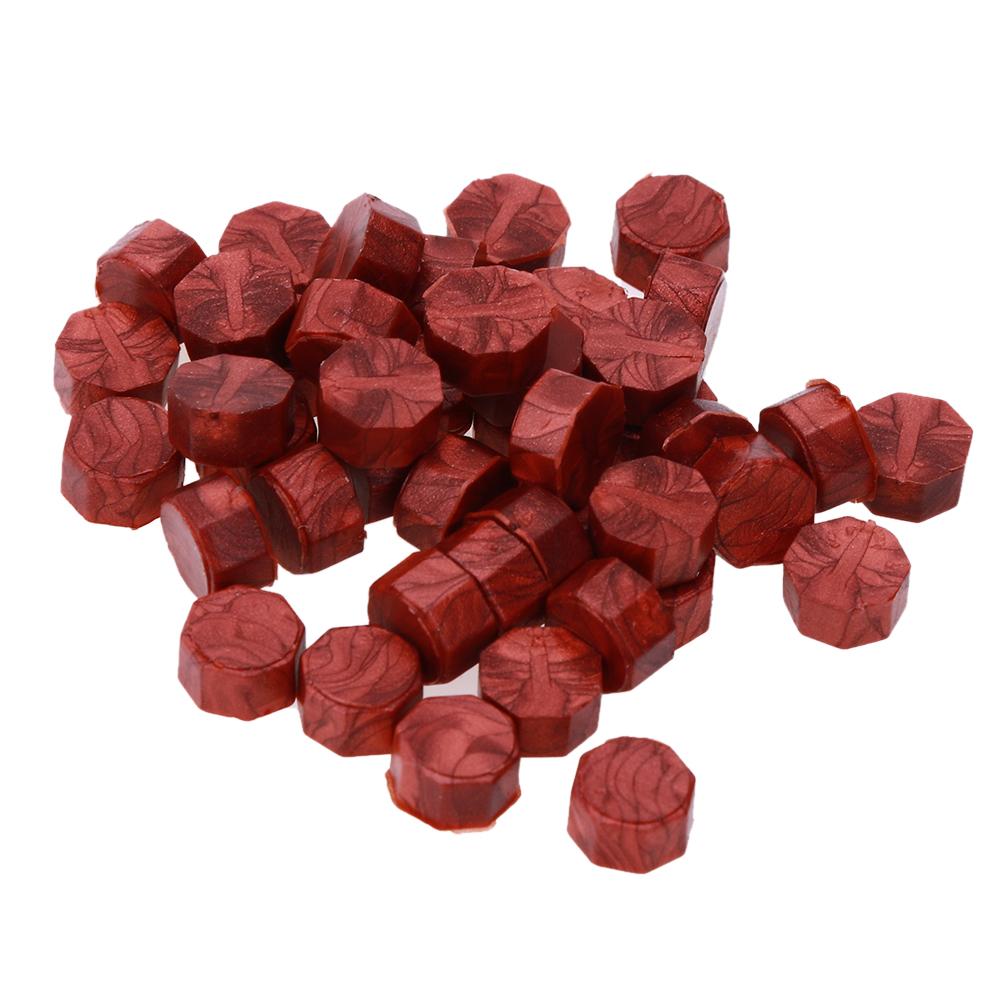 

100pcs/Lot Retro Octagon Sealing Wax Beads Red Gold - Wax Seal Stamp, Watermelon red, 501 Original