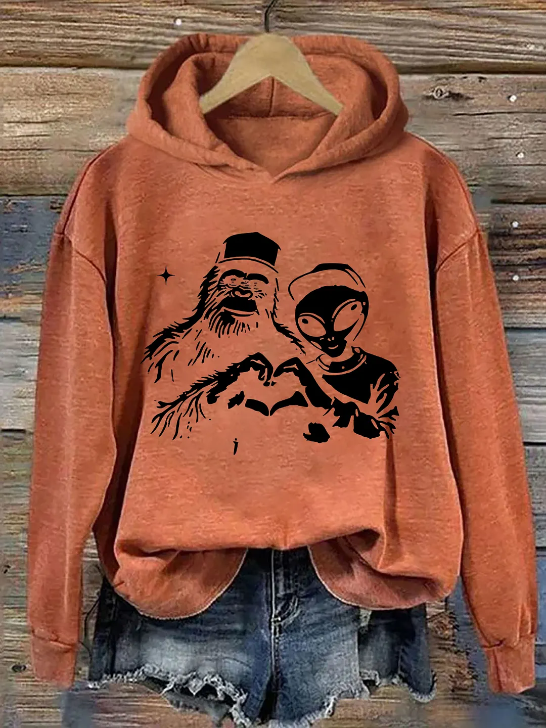 Bigfoot And Alien Hoodie