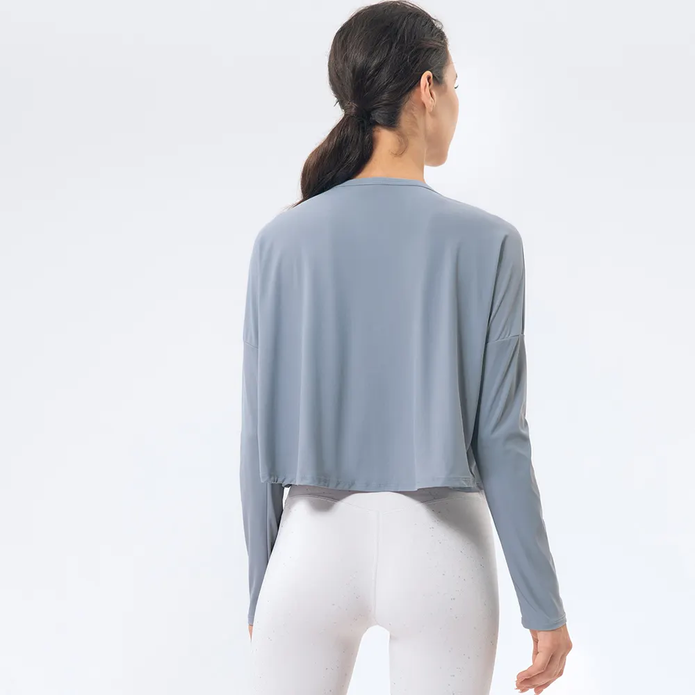Hergymclothing long sleeve cotton workout shirts