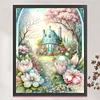 >SALE<Full Embroidery Eco-cotton Thread 16CT Print Flower Castle Cross Stitch 50x60cm