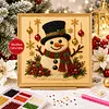 Framed Christmas Snowman - Pearls Painting Kit DIY Diamond Painting Pearl Dot Crafts 20x20CM