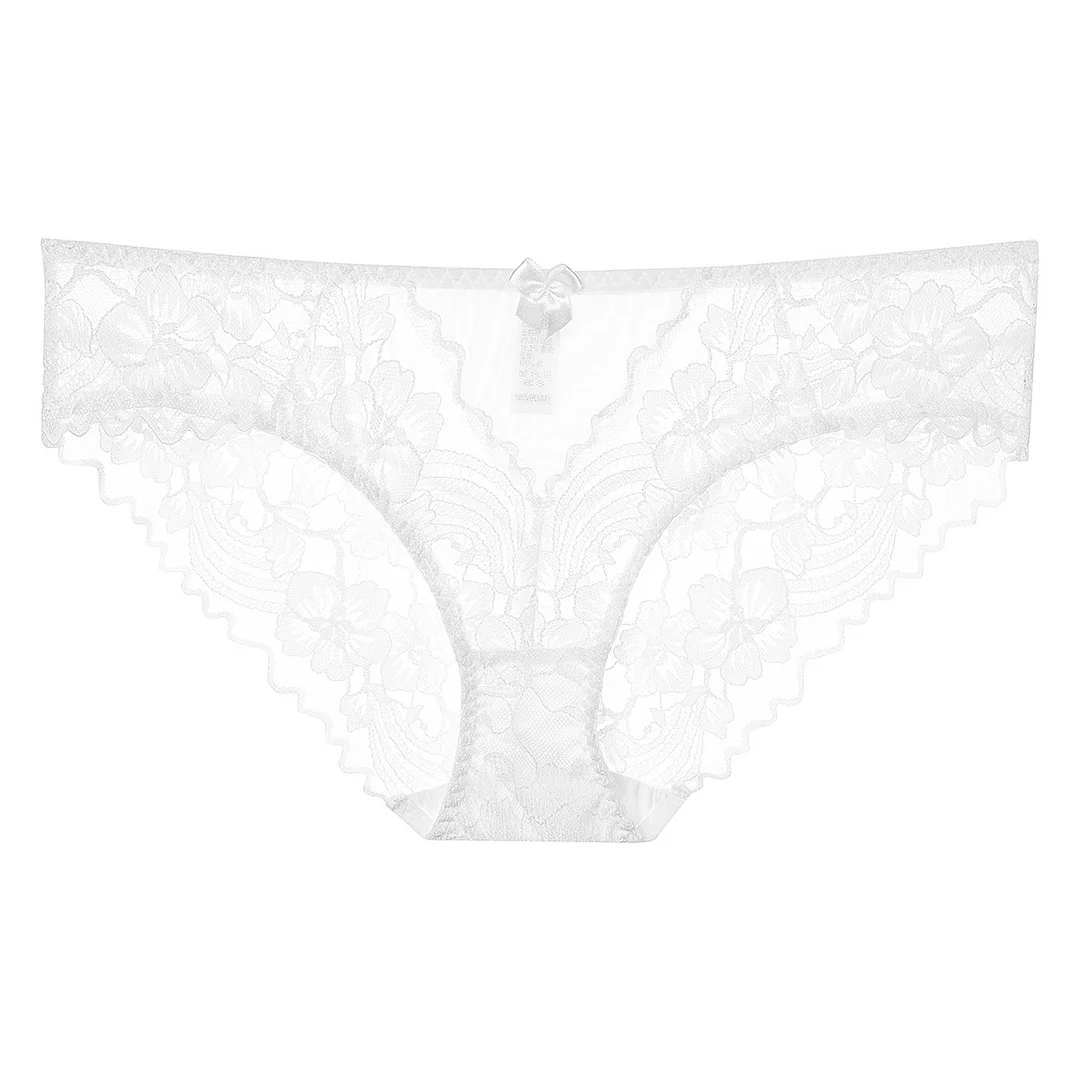 Brownm Sexy Lace Large-Size Underwear Women Cotton Summer Thin Pure Breathable No-Finch French Mid-Rise Bottom Trousers