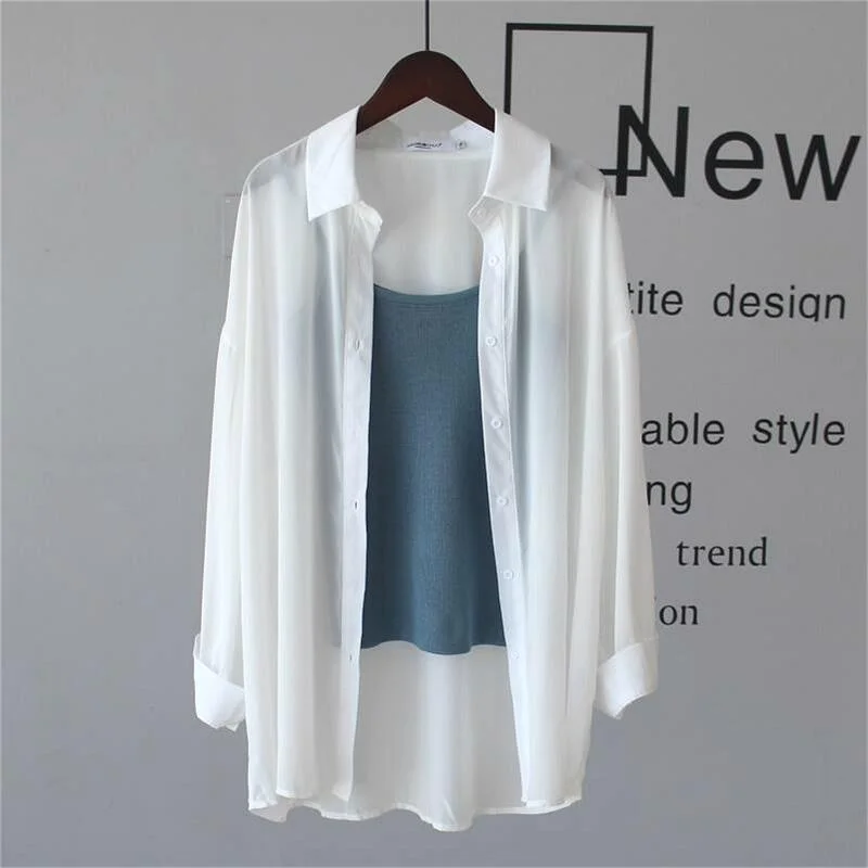 Uveng Uveng Chiffon Sun T-Shirt Women's Spring And Summer Breathable Long-Sleeved Shirt Shades Pure Color Thin Shirt Coat