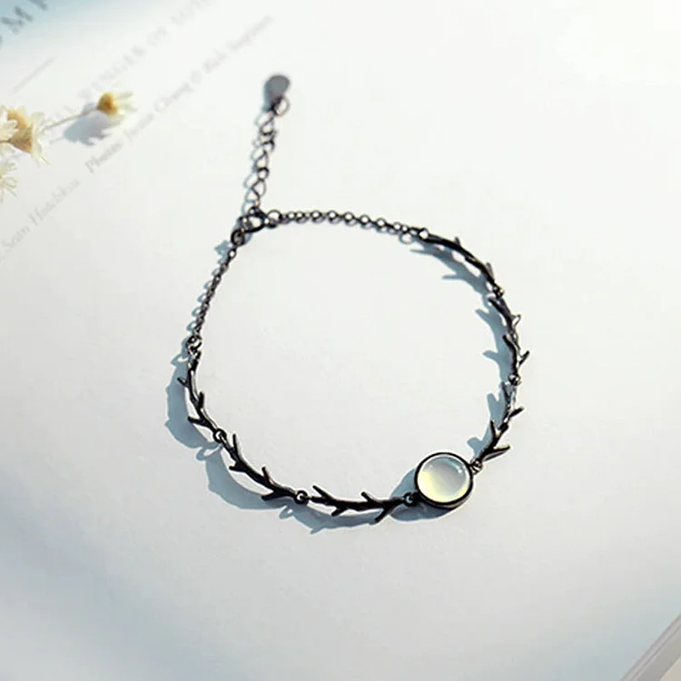 925 Sterling Silver  Moonlight Forest Gemstone Bracelets - Gotamochi Kawaii Shop, Kawaii Clothes