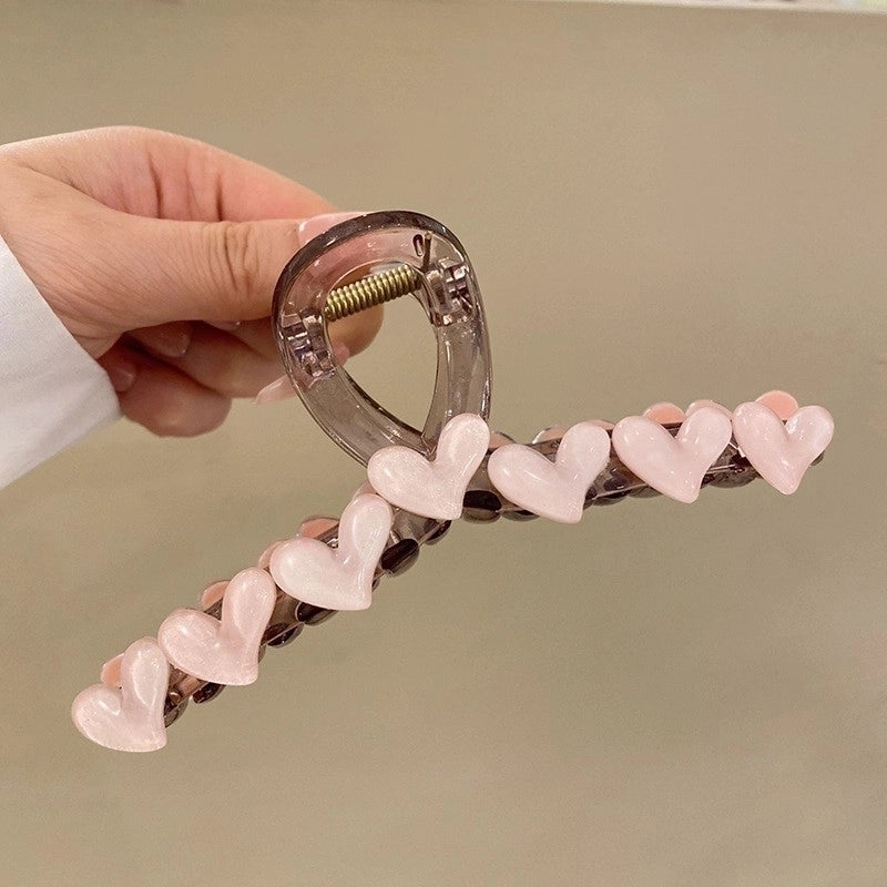Women’s Sweet Heart Shape Plastic Hair Claws