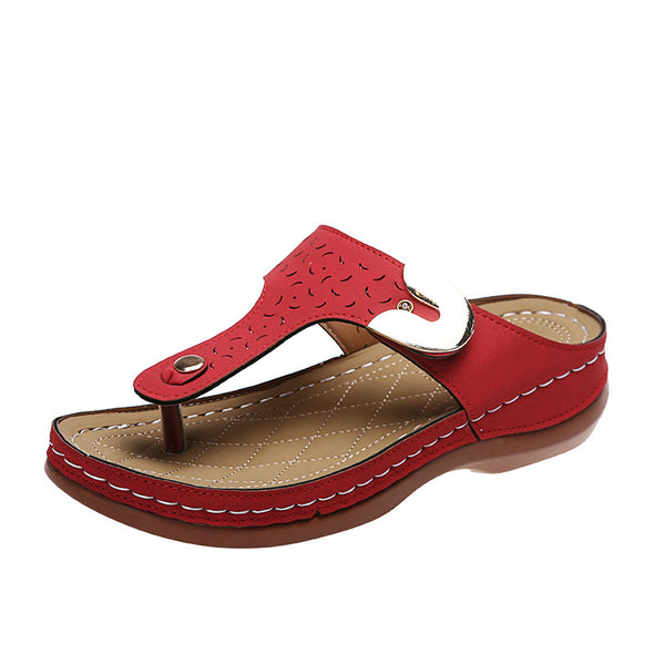 leather wedge flip flops