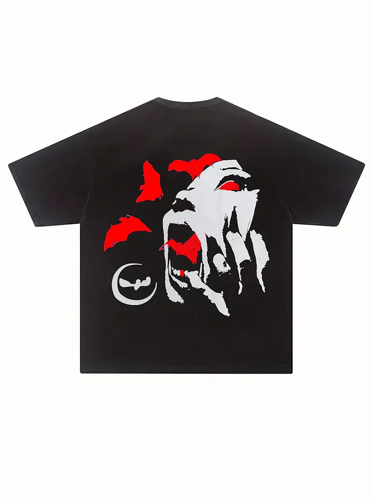Bat Gothic Short Sleeve Top Women'S T-Shirt Y2K Novelty Trend Orientation