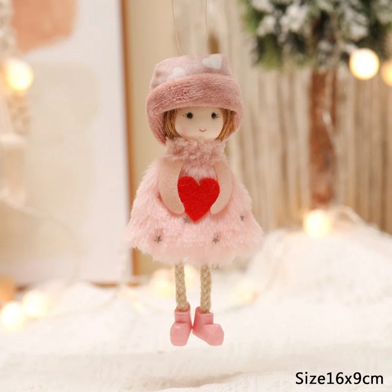 New Year 2022 Christmas Elf Doll Ornaments Xmas Tree Hanging Pendant Navidad 2021 Santa Kids Gift Christmas Home Decoration