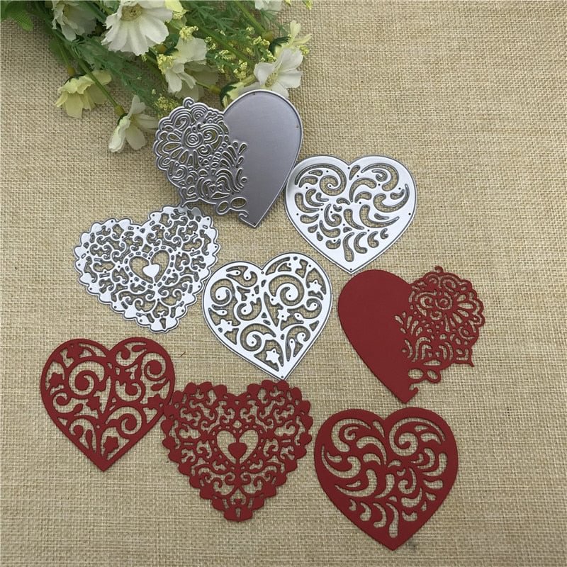 4pcs/set Lace Love Metal Cutting Dies Stencils For DIY Scrapbooking Decorative Embossing Handcraft Die Cutting Template
