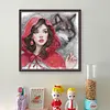 Red Girl And Wolf-11CT Stamped Cross Stitch 46*45cm/18.11*17.72in tapestrymarket