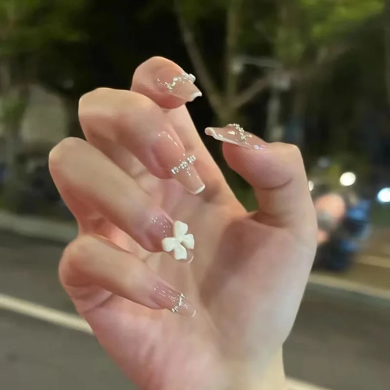 Churchf Nail Blush Love Dizzy Dye Wear Piece Advanced Sense Short Nail Piece Extension Removable Fake Nail Finished Products