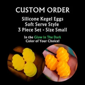 pornhint Pornhint Small Clutch of 3 'Soft Serve' Glow in the Dark Kegel Eggs - Custom Fantasy Silicone Eggs in NEW Texture With NEW Color Options!