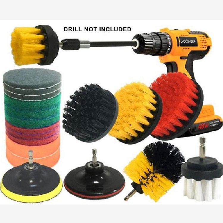 Electric Drill Brush Set Of 20 Electric Cleaning Brush Scouring Pad Set Floor And Wall Cleaning Brush Electric Drill Brush Set