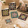 6pcs Diamond Painting Mandala Greeting Card Kits with Envelopes for Family Friend Gifts