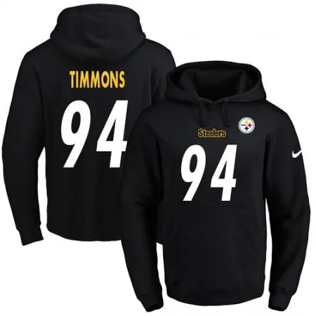 Steelers #94 Lawrence Timmons Black Name & Number Pullover NFL Hoodie