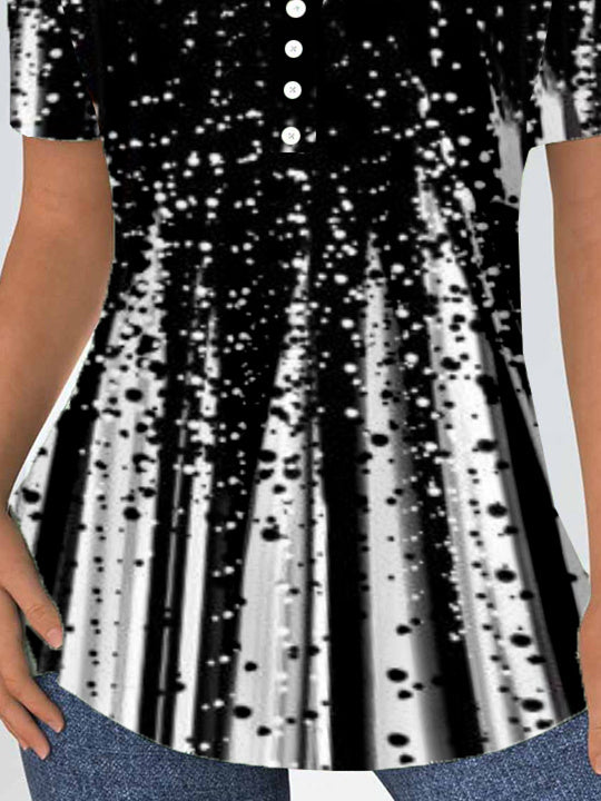 Women Half Sleeve V-neck Solid Color Dress