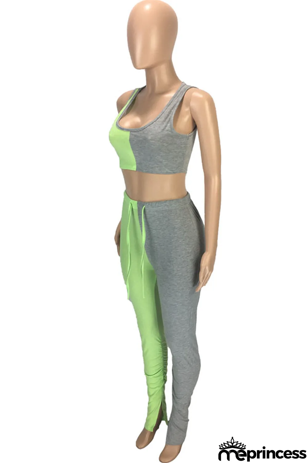 Blue Polyester Casual Solid pencil Sleeveless Two Pieces