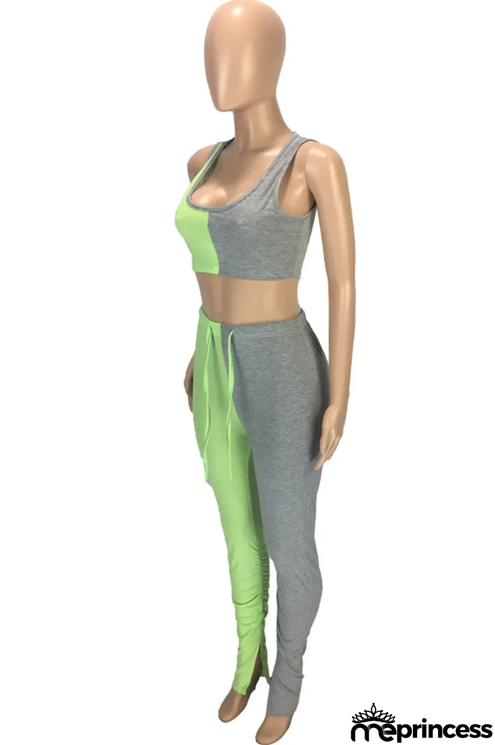 Blue Polyester Casual Solid pencil Sleeveless Two Pieces