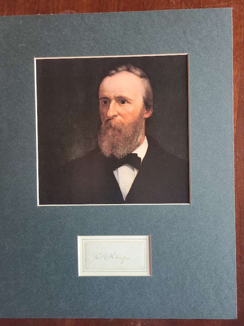 Rutherford B Hayes JSA Coa Hand Signed Matted Cut With Photo Poster painting Autograph