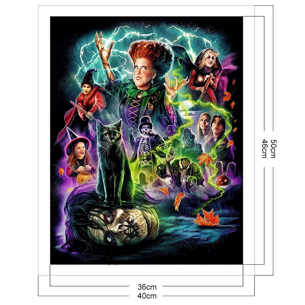 11CT Full Stamped Cross Stitch - Hocus Pocus Witch(Canvas|40*50CM)