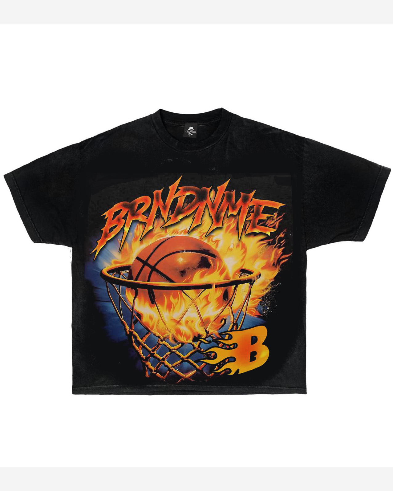 Plus Size Men's Essential Basketball Hot Buckle Trend T-shirt