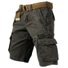 Men's Outdoor Vintage Washed Cotton Washed Multi-pocket Tactical Shorts by Inlyline