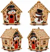 DIY Christmas House Pearl Painting Kit | 3D Wooden Holiday Decor