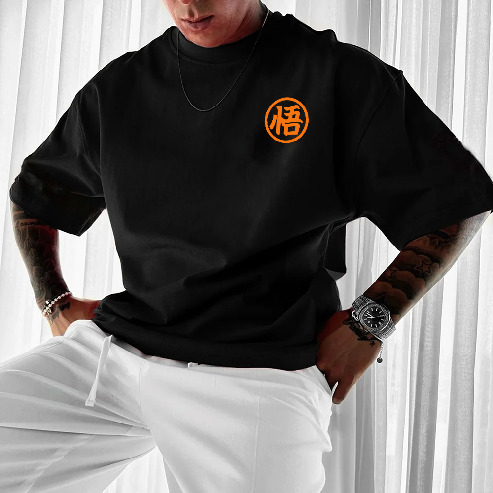 Oversized Goku Print T-shirt