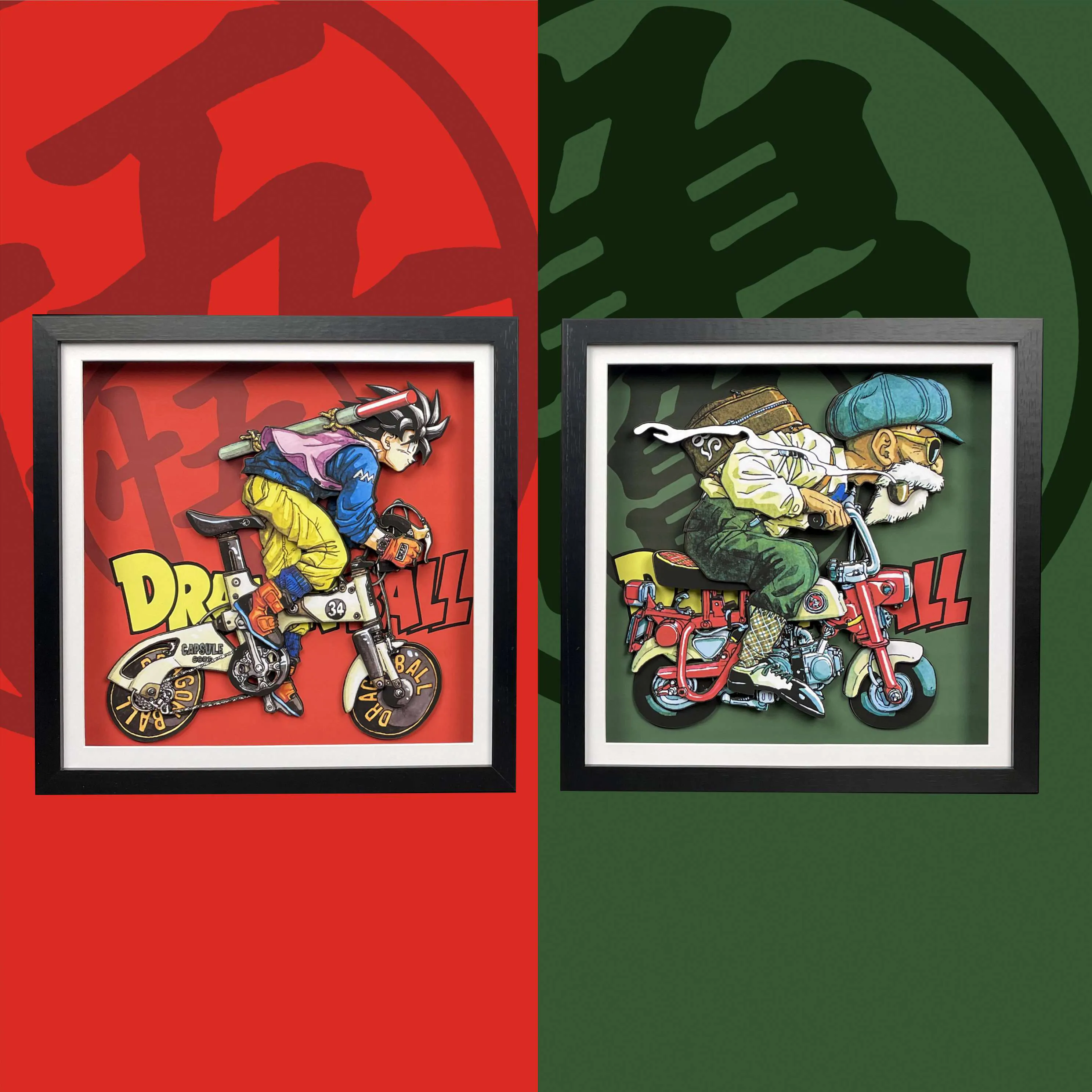 3D Decorative Paint of Son Goku & Master Roshi - Dragon Ball Decorative ...