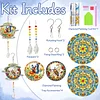 2pcs DIY Diamond Painting Flower Butterfly Bee Wind Chimes Crystal Window Suncatcher Craft Set Birthday Gifts Home Garden Decor