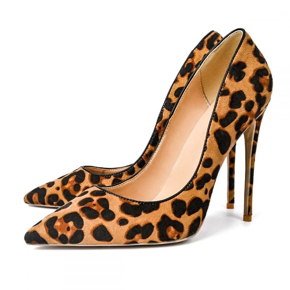 Leopard Print Heels Pointed Toe Heels Stiletto Heel Pumps Nicepairs