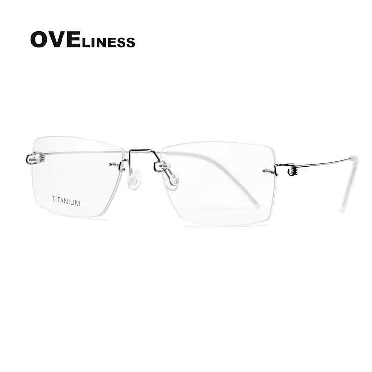 Fd Rimless Frame Retro eyeglasses frames Titanium eye rimless glasses frame men women ...