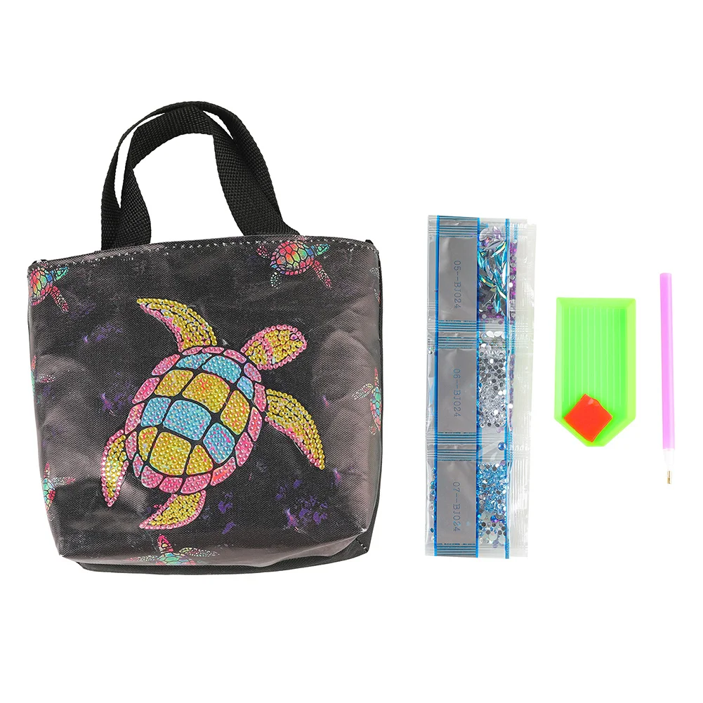 5D Diamond Painting Handbag DIY Canvas Turtle Storage Bag Tote