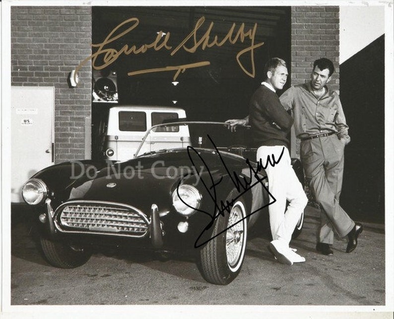 Steve Mcqueen & Carroll Shelby Signed Photo Poster painting 8x10 rp Autographed