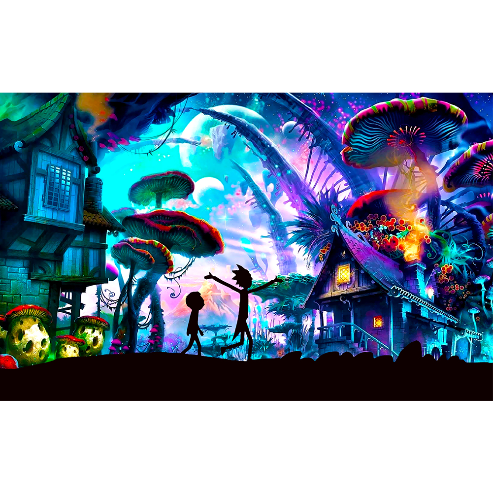 

45*30CM - Round Drill Diamond Painting - Rick Morty, 501 Original