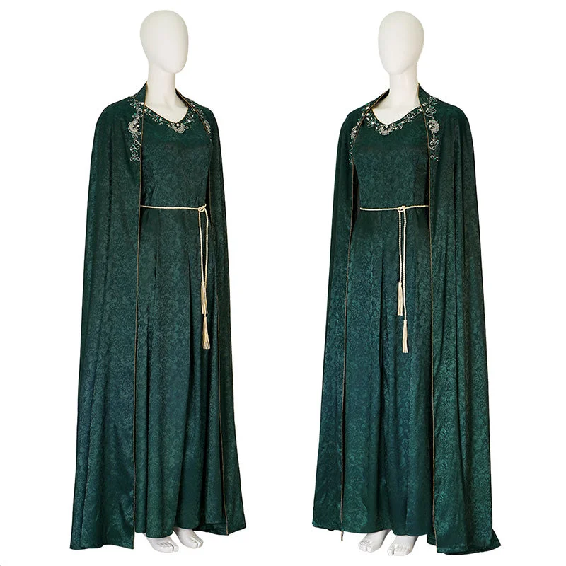 House of The Dragon Alicent Hightower Cosplay Costume Green Cape Dress