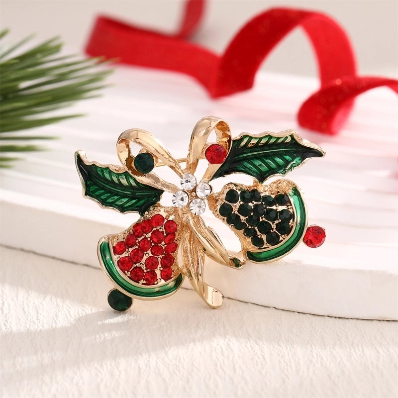 Cute Christmas Pin Bell Alloy Enamel Women’s Brooches