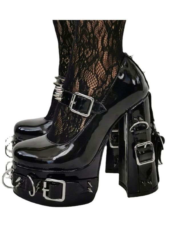Lolita Rivets Mentals High Heel Platform Shoe