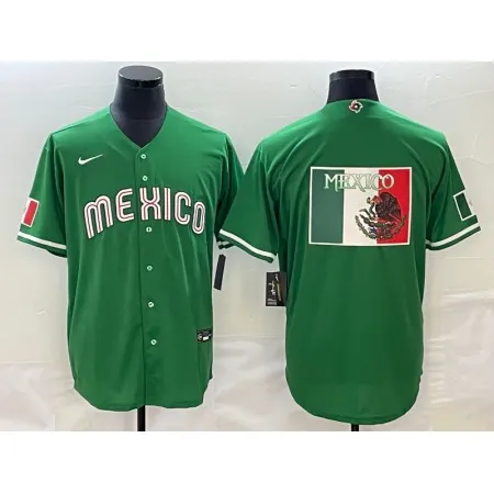 Men's Mexico Baseball 2023 Green World Baseball Big Logo Classic Stitched Jersey LPV2
