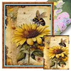 Sunflower And Bee-11CT Stamped Cross Stitch 40*55cm/15.75*21.65in