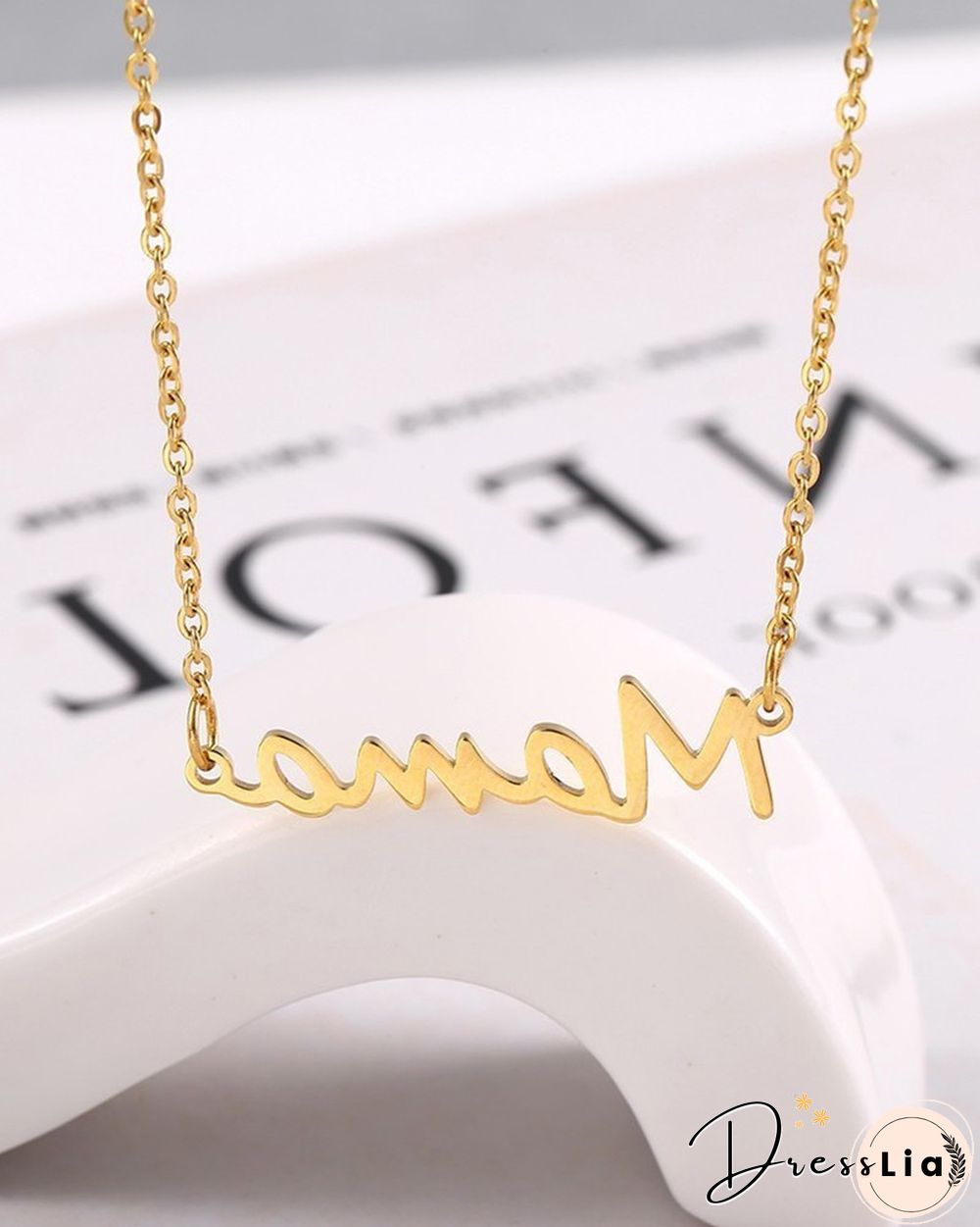 Letter Pattern Charm Chain Necklace