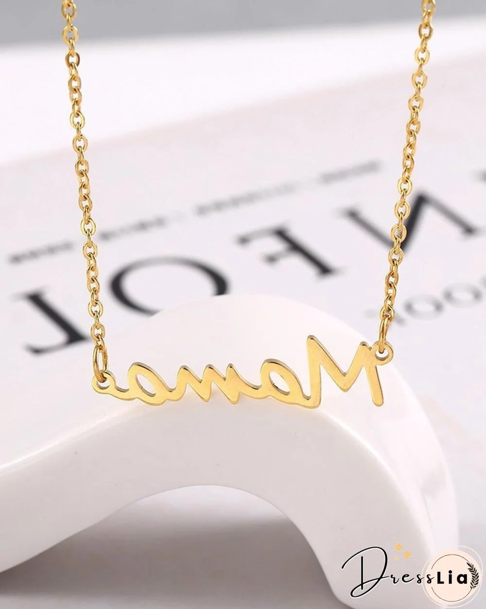 Letter Pattern Charm Chain Necklace