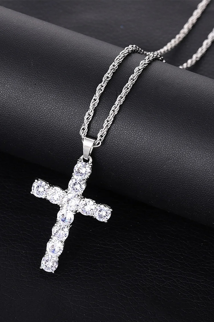Zircon Cross Pendant Necklace
