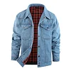 Men's Western Plaid Flannel Denim Casual Jacket by Inlyline