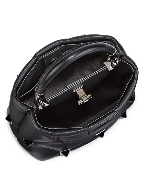 Valentino Garavani Roman Stud Quilted Leather Top Handle Bag