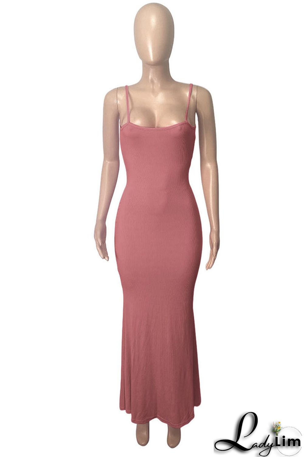 Red Sexy Solid Split Joint Spaghetti Strap Sling Dress Dresses