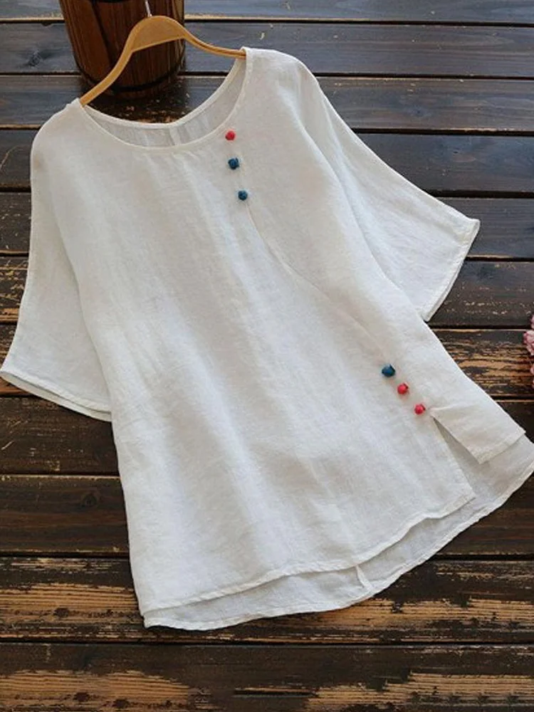 Casual Crew Neck Short Sleeve Shirts & Tops