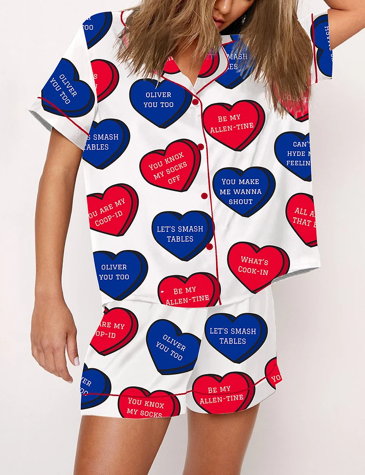 Women's Buffalo Bills Conversation Hearts Pajama Set