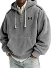 Men's Winter Warm Corduroy Large Pocket Hooded Sweatshirt