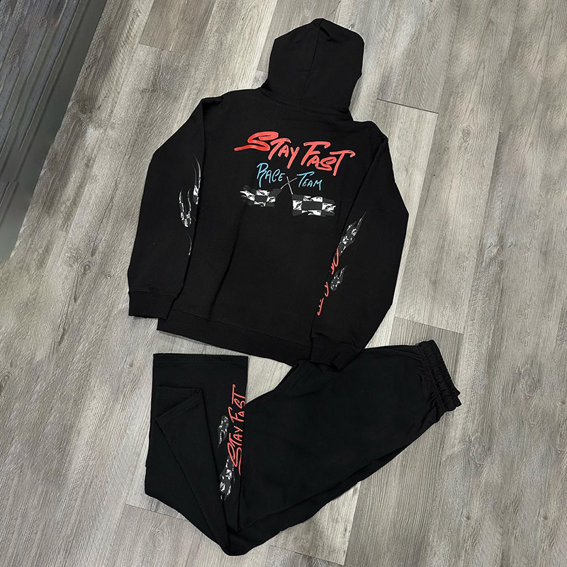 Personalized Stay Fast Hoodie & Flared Trousers Two Piece Set